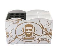 Generic Caja de Almacenamiento Organizador Soporte de Tijeras Peine Clip Cepillo Diseño Removible Material Resistente para Peluqueros Hogar Salón 17.8x8.2x10, blanco