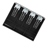 Generic Caja de Cajero con Clamp/Holder de Metal Bandeja de Inserción de Caja Registradora Atractiva y Práctica para Mostrador de Cajero de Tienda Minorista (Black)
