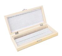 Generic Caja de Diapositivas Preparada de Madera para Biología, Caja de Almacenamiento de Muestras de 50 Piezas, Madera Maciza Natural Pura No Tóxica para Colección de Rebanadas