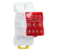 Generic Caja de Distribución de Bloque de Terminales de Carril DIN, 690V 80A, Caja de Conexiones de Terminales de Conductor de Latón Empalmable de Material PA66 para Electrodomésticos (rojo)