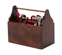 Generic Caja de Herramientas de Madera en Miniatura para Accesorios de Casa de Muñecas 1/12 con Herramientas de Metal, Duradera, Ligera y Ecológica para Decoración de Casa de Muñecas