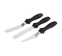 Generic Cake Spatula, Cookie Spatula Espatulas para Reemposteria Tres Estilos Distintos de 3 X Espátulas de Hornear de Acero Inoxidable para Panadería (BLACK)