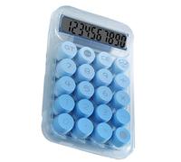 Generic Calculadora de Escritorio Mecánica Transparente Pantalla Grande Liviana para Oficina Matemáticas Básicas Plástico 1 Unidad (Blue)