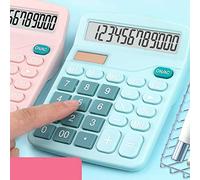 Generic Calculadora para Estudiantes Antideslizante Batería Solar de 12 Dígitos Doble Potencia para la Escuela Hogar Calculadora Portátil ABS 4,7 X 5,9 X 0,8 Pulgadas (Blue)
