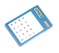 Generic Calculadora Transparente Pantalla Táctil Solar de 8 Dígitos Pantalla LCD para Estudiantes y Uso Comercial Diseño Portátil (Blue)