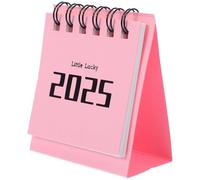 Generic Calendario de Escritorio 2025 Mini Plegable de Pie Rosa Melocotón Soporte, Calendario Permanente de Agosto 2024 a Diciembre 2025 para Oficina y Decoración Sobremesa