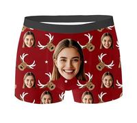 Generic Calzoncillos bóxer de Navidad para hombre, divertidos, estampado navideño, de moda,calzoncillos tipo bóxer para hombres ropa interior personalizada de Navidad de invierno, regalo para hombres