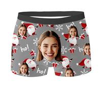 Generic Calzoncillos bóxer de Navidad para hombre, divertidos, estampado navideño, de moda,calzoncillos tipo bóxer para hombres ropa interior personalizada de Navidad de invierno, regalo para hombres