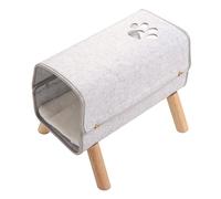 Generic Cama de Gato, Peekaboo Cat Cave All Seasons Kitten Cálido Cama de Túnel con Patas de Madera Túnel de Gato para Pequeños Medianos Grandes, Gatitos, Conejo, Hurón, 16.5x13.0x8.7in