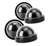 Generic Cámara de Seguridad Falsa LED Simulada para Prevención de Robo de Estacionamiento y Mercado 4 Piezas (Black)