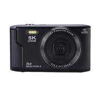 Generic Cámara Digital de 5k, Cámaras Digitales de 72MP, 16x Zoom de 2.8 Pulgadas de Pantalla LCD AF AutOfocus con Flash Light WiFi Cámara para Fotografía de Viaje (Black)