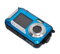 Generic Cámara Digital de Agua 2.7K 48MP Cámara Submarina de Doble Pantalla con Selfie LCD de 2.7 Pulgadas para Viajar por Snorkel (Blue)