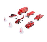 Generic Camión de Bomberos de Juguetes para Niños, Adornos Determinados del Juguete del Coche de Bomberos de la Aleación 6pcs para el Hogar (Rojo)