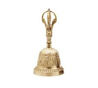 Generic Campana de mano de latón tibetano budista meditación, alarma de oración, 7,6 x 16,5 cm con 1 campana de mano incluida (como se muestra), Generic91myuk8cw6-81