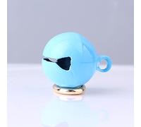 Generic Campana para Collar de Mascotas, Colgante Redondo de Hierro Duradero para Gatos y Perros, con Llavero para un Sonido Nítido, para Actividades Al Aire Libre, Cromado (Azul Claro)