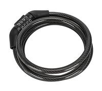 Generic Candado de Bicicleta Seguridad de 4 Dígitos Anti Ladrón Fácil de Usar para Ciclismo Al Aire Libre Candado de Cable de Acero 0,98 "x 55" Material de PVC