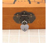 Generic Candado de Metal con Cerradura de Corazón Vintage con Llave para Joyero, Suministros para Manualidades, 45x59 Mm, Oro Antiguo, Plata, Oro Rosa (Laksa)