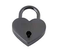 Generic Candado en Forma de Corazón, Lindo y Pequeño Candado para Diario y Equipaje, Aleación de Zinc Negro Pistola, 39x30 Mm, Ideal para Regalos