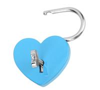 Generic Candado Exquisito Colorido de Metal con Cerradura de Corazón con Llave para Suministros Domésticos, Joyero y Diario de 45x59mm (BLUE)