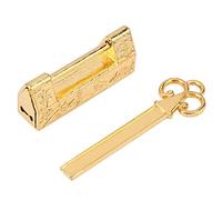 Generic Candado Pequeño de Estilo Chino Tradicional, Cerradura Retro para Muebles Antiguos y Cajas de Regalo, Aleación de Zinc con Grabados Florales (urraca de oro)