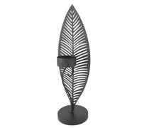 Generic Candelero de Hoja de Metal, Candelabro Creativo con Forma de Hoja para Decoración de Sala de Estar o Dormitorio (Black)