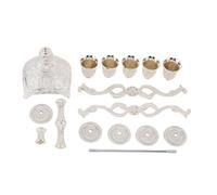 Generic Candelero Elegante de Metal con Múltiples Brazos para Centro de Mesa de Boda, 5 Vasos para Velas, Aleación de 10,0x10,0x12,2 Pulgadas (Silver)