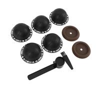 Generic Cápsulas de café Reutilizables, 5 Unidades con Tapas, Cuchara y Cepillo para Preparar café Cómodamente, Ecológicas y Fáciles de Limpiar