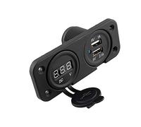 Generic Cargador de Enchufe USB con Voltímetro Digital, Cargador USB de Doble Puerto Confiable para Uso en Automóviles, Barcos y Marinos, Construcción Resistente