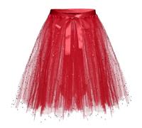 Generic Carnaval Falda Tutu Mujer - Falda de Fiesta Mardi Gras Falda de Disfraz Festiva Moda Falda de Noche para Carnaval Fiestas Eventos Carnaval, 01 rojo., B