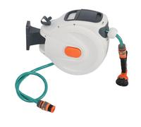 Generic Carrete Retráctil para Manguera de Jardín, Bloqueo de Retorno Lento, de 180° para Montaje en Pared, Independiente, 10m para Riego Multidireccional ABS
