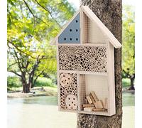 Generic Casa de Insectos de Madera para Abejas e Insectos Que Anidan en Cavidades, Refugio Decorativo para Jardín, 35x25,5 Cm, Ideal para Jardineros