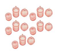 Generic Casa de Muñecas Contenedores de Dulces con Tapas Interactivas para Expositores Vintage 15 Unidades en 3 Formas PVC (Pink)
