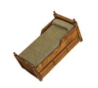 Generic Casa de Muñecas de Madera Vintage, Cama Individual con Ropa de Cama para Muebles de Casa de Muñecas a Escala 1:12, Mini Dormitorios, Color Verde Abedul (17,2 * 8,9 * 9,1 cm)