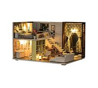 Generic Casa de Muñecas en Miniatura Modelos de Ensamblaje Casa de Muñecas Romántica de Juguete con Muebles para Mayores de 14 Años, Comunicarse con Familiares y Amigos 10,6 X 7,7 X