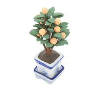 Generic Casa de Muñecas en Miniatura, Naranjo, Planta Viva en Maceta para Casa de Muñecas, Decoración de Jardín, Escala 1/12, Cerámica, 3,1 Pulgadas
