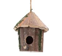 Generic Casa para Pájaros Colgante de Madera, Encantadora Casa Decorativa para Pájaros de Jardín para Pequeños, Entrada de 1,5 Pulgadas, Ideal para Parejas y Amigos, Material de Madera Hecho a Mano