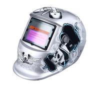 Generic Casco de Soldadura con Oscurecimiento Automático con Pantalla Grande de 93x43 Mm y 2 Sensores Ajustables para Soldadura Manual y Corte por Hecho de PP Duradero (SILVER)