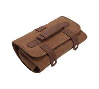 Generic Case de casillas estilistas estuche de barbero de barbero portátil PU cuero bolsita bolsita para tijeras herramientas estilistas corta, MarrÓn