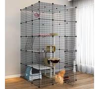 Generic Casetas para gatos corralito para mascotas Caja para gatos grande de 2/3/4/5 niveles jaula para gatos de alambre de metal para animales pequeños casa para gatitos recinto para mascotas gran