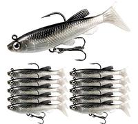 generic Cebos de natación para pesca de lubina, señuelos de pesca suaves, señuelos de pesca Shad Minnow, trucha, lucioperca, crappie (A2-Weedness pre aparejados, 10 unidades, 3.15 pulgadas)