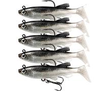 generic Cebos de natación para pesca de lubina, señuelos de pesca suaves, señuelos de pesca Shad Minnow, trucha, lucioperca, crappie (A1-Weedness Pre Rigged Swim Baits-5pcs-8.0 cm)