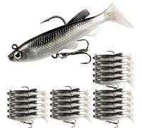 generic Cebos de natación para pesca de lubina, señuelos de pesca suaves, señuelos de pesca Shad Minnow, trucha, lucioperca, crappie (A3, cebos de natación preaparejados, 20 unidades, 3.15 pulgadas)