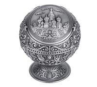 Generic Cenicero de Bola de Metal Vintage con Diseño de Castillo Elegante para Decoración del Hogar, Hotel, Club, Bronce Rojo, 4,7 Pulgadas, 10 Cm, 1 (castillo de hojalata)