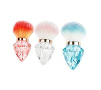 Generic Cepillo Profesional para Polvo de Uñas, 3 uds., Fibra Suave para Limpiar Uñas, Maquillaje y Uso Diario (Naranja Rosa Azul)