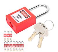 Generic Cerradura de Bloqueo Industrial de Nailon para Seguridad de Energía Química, 10 Juegos de Candados de Etiquetado para Fabricación de Maquinaria de Energía Nuclear de Gas de Petróleo (rojo)