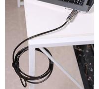 Generic Cerradura de Computadora Candado de Cable Antirrobo con Contraseña de 4 Dígitos para Seguridad de Computadora Portátil para Trabajo de Oficina Aleación Ecológica 74.8in