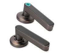 Generic Cerradura de Palanca de Puerta con Huella Dactilar Habilitada para para Entrada sin Llave, Cromada, Adecuada para Seguridad del Hogar, Capacidad de Huella Dactilar de 50 Grupos (BLACK)