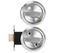 Generic Cerradura de Puerta de Doble Cara con Elegante Diseño Curvo para Baño Acero Inoxidable 304 75 X 54 X 38mm 2 Unidades (plateado (con candado))