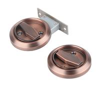 Generic Cerradura de Puerta de Doble Cara con Elegante Diseño Curvo para Baño Acero Inoxidable 304 75 X 54 X 38mm 2 Unidades (Bronce rojo (con cerradura))