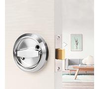 Generic Cerradura de Puerta de Doble Cara con Elegante Diseño Curvo para Baño Acero Inoxidable 304 75 X 54 X 38mm 2 Unidades (plateado (con candado))
